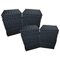Los mejores  - Paquete de 48 paneles de espuma acústica- diseño de cuña de estudio- de insonorización- 30-5 x 30-5 x 2-5 cm